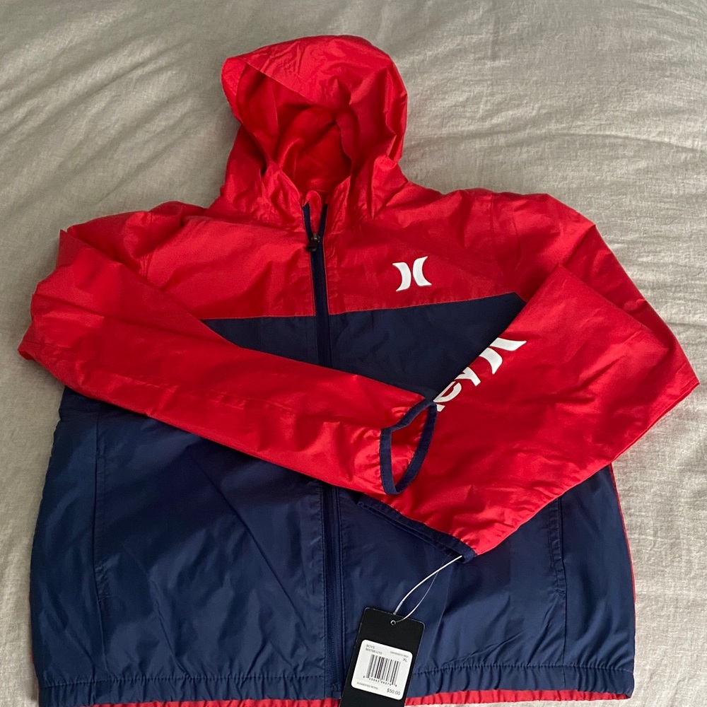 Hurley Kids Red and Navy Raincoat, NWT